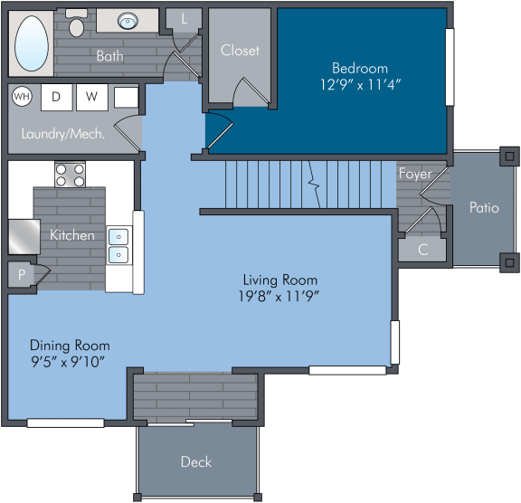 Freedom II Floor Plan at Abberly Square Apartment Homes, Maryland, 20601