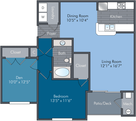 Herald II Floor Plan at Abberly Square Apartment Homes, Waldorf, MD, 20601