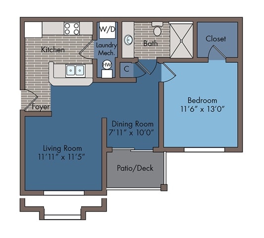Astoria I Floor Plan at Abberly Square Apartment Homes, Maryland, 20601