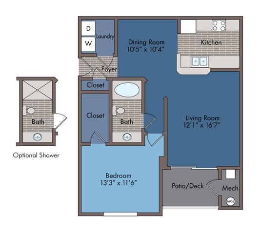 Congress I Floor Plan at Abberly Square Apartment Homes, Waldorf, 20601