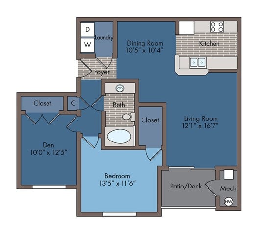 Herald I Floor Plan at Abberly Square Apartment Homes, Maryland