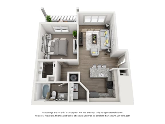 1 Bedroom A 1 Bath Floor Plan 1 Bedroom A 1 Bath Floor Plan at Sixes Ridge, Holly Springs