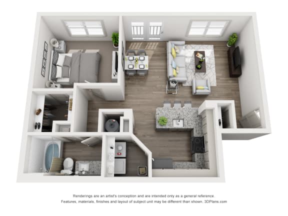 1 Bedroom B 1 Bath Floor Plan 1 Bedroom B 1 Bath Floor Plan at Sixes Ridge, Georgia