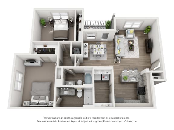 2 Bedrooms A and 2 Bathrooms Floor Plans 2 Bedrooms A and 2 Bathrooms Floor Plans at Sixes Ridge, Holly Springs, GA, 30115