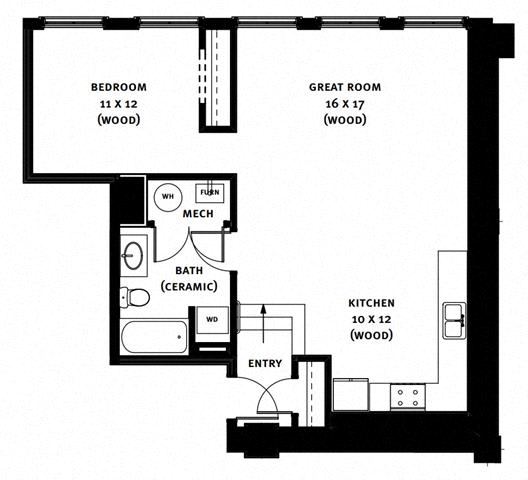 303 Floor Plan at Market Square Place, Pennsylvania
