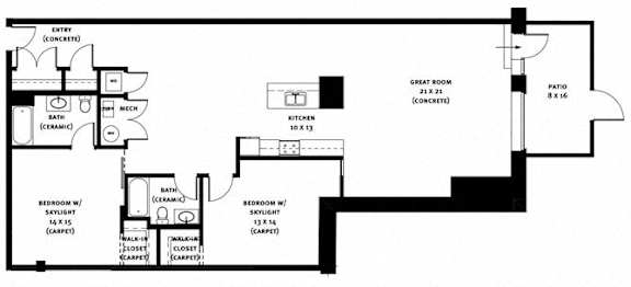 312 Floor Plan at Market Square Place, Pittsburgh, Pennsylvania
