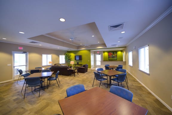 Community Clubhouse With Tv at Leigh Meadows Apartments, Jacksonville, FL, 32257