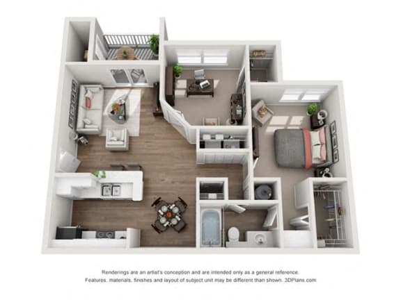 2 Bedroom Floor Plan | Briarcliff Apartments Atlanta GA