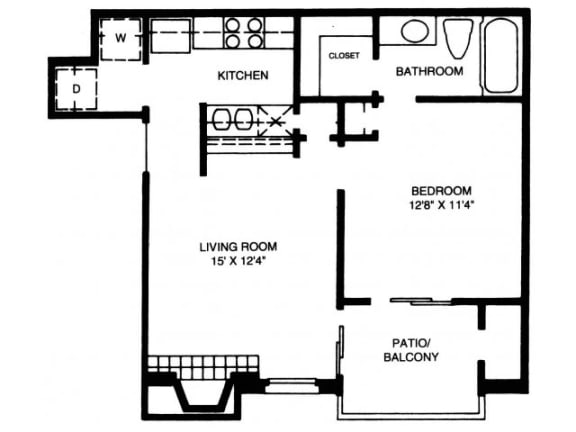 A1 Floor Plan  at High Oaks, Austin, TX, 78759