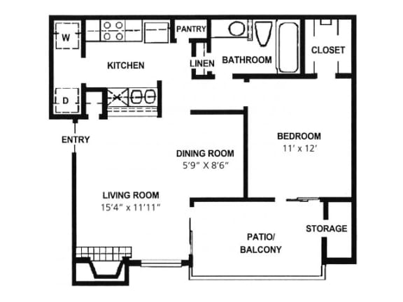 A5 Floor Plan at High Oaks, Austin, 78759
