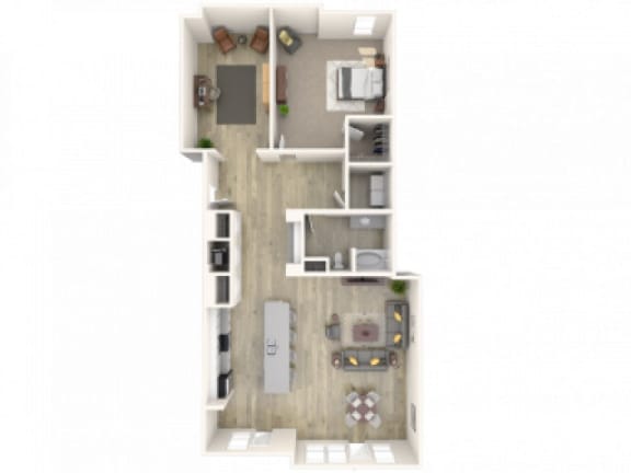 1G Floor Plan at Lofts at Zebulon, Macon, Georgia