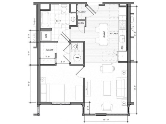 1BR-Accessible Floor Plan| Merc