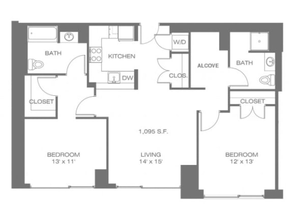 The Litchfield Floor Plan| Residences at Manchester Place