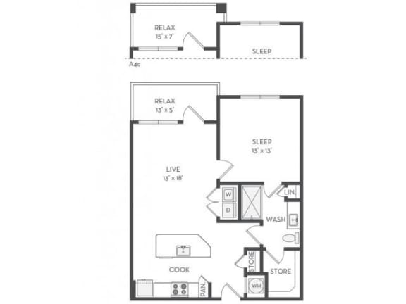 A4 Floor Plan A4 Floor Plan at The District at Rosemary, Sarasota, 34236