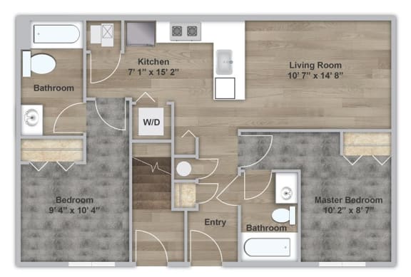 Floor Plan Two Bedroom - First Floor