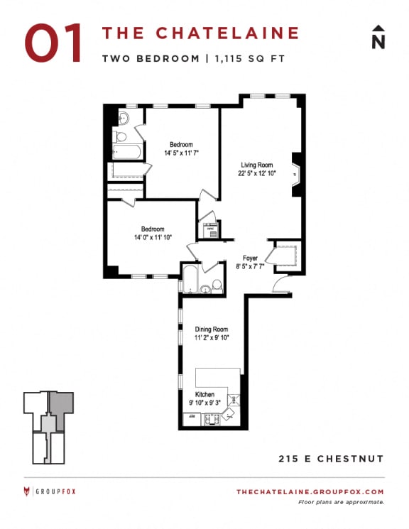 The Chatelaine - Two Bedroom Floorplan