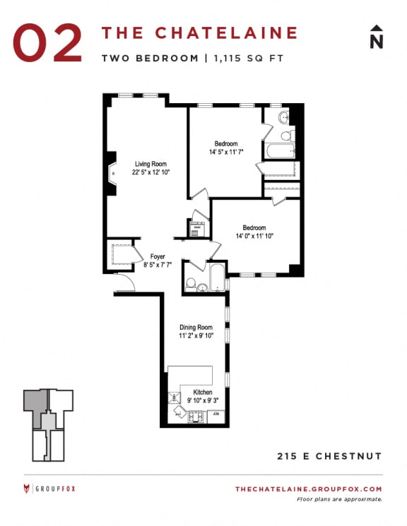 The Chatelaine - Two Bedroom Floorplan