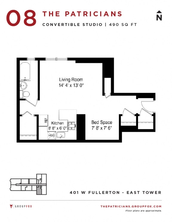Group Fox - The Patricians - Convertible Floor plan
