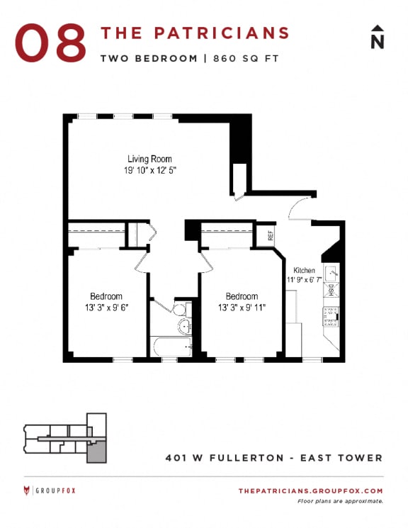 Group Fox - The Patricians - Two Bedroom Floor plan