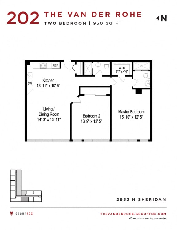 Group Fox - The Van Der Rohe - Two Bedroom Floor Plans