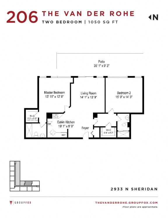 Group Fox - The Van Der Rohe - Two Bedroom Floor Plans
