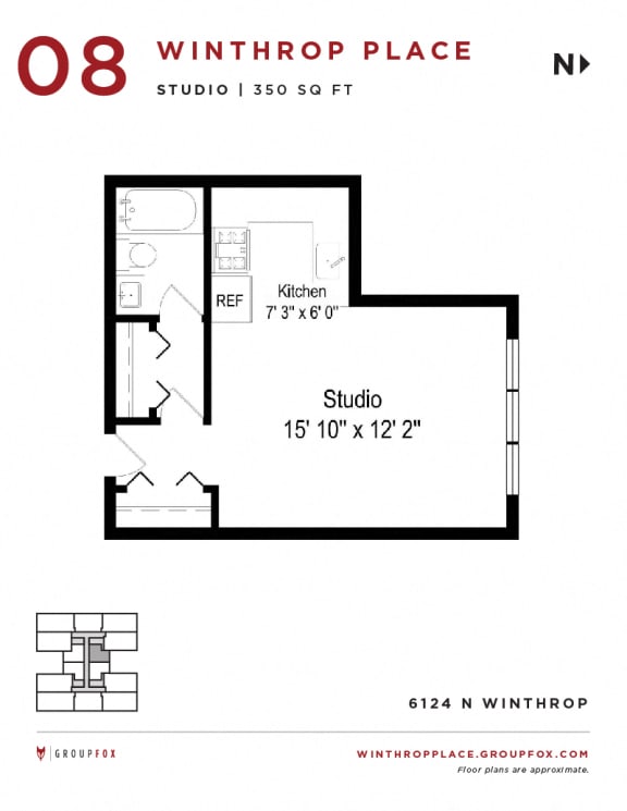 Winthrop Place - Studio Floorplan