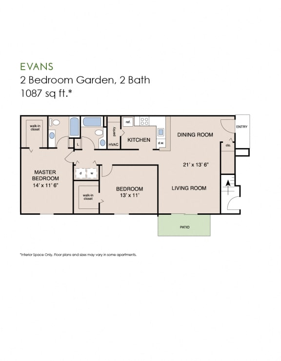 2 bedroom garden
