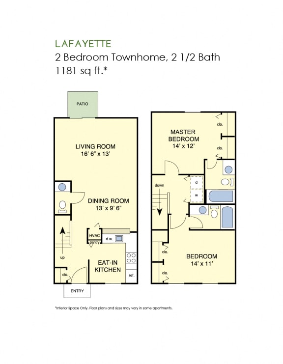 Floor Plan  2 bedroom townhome