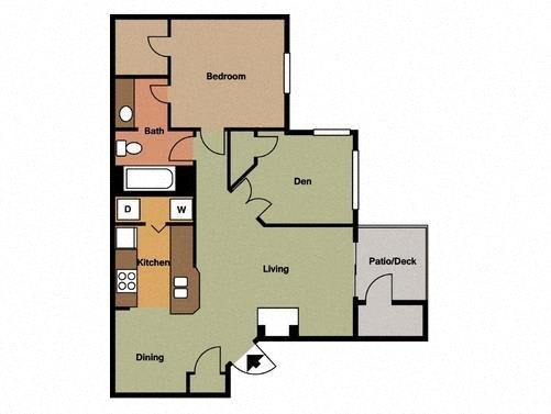 Concord1xDen Floor Plan at Wellington Farms, Charlotte
