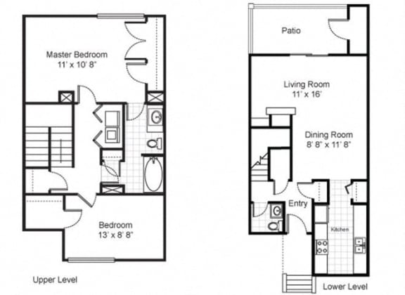 2 Bedroom, 1.5 Bath Townhome at Emory Woods Apartments, Durham, NC.