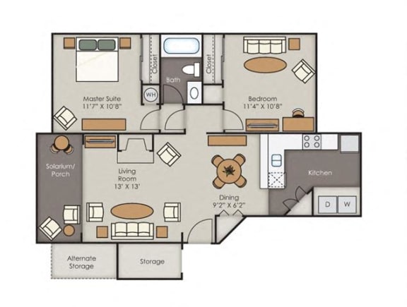 B1 floorplan at West Wind Landing, Savannah, Georgia.