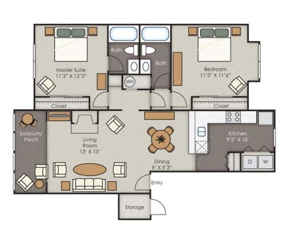 B2 floorplan at West Wind Landing, Savannah, GA, 31410