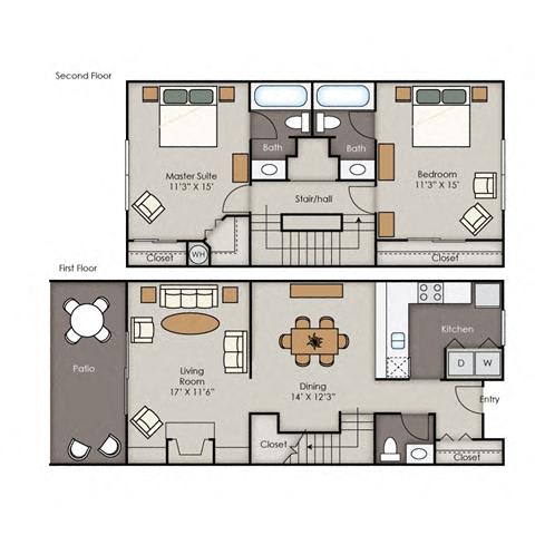 B3 floorplan at West Wind Landing, Savannah, GA, 31410