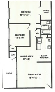 B2 Floor Plan at The Palms, Charleston, South Carolina