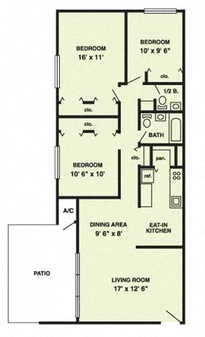 C1 Floor Plan at The Palms, South Carolina, 29407