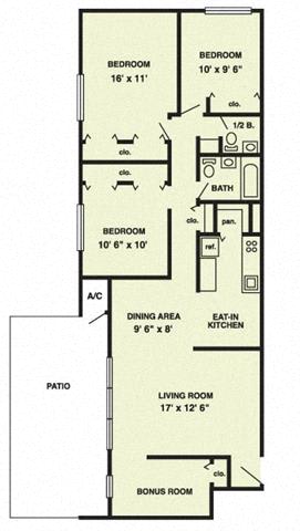 C3 Floor Plan at The Palms, Charleston, SC, 29407