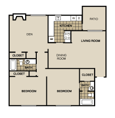 B3 Floor Plan at Lexington on the Green, North Carolina, 27604