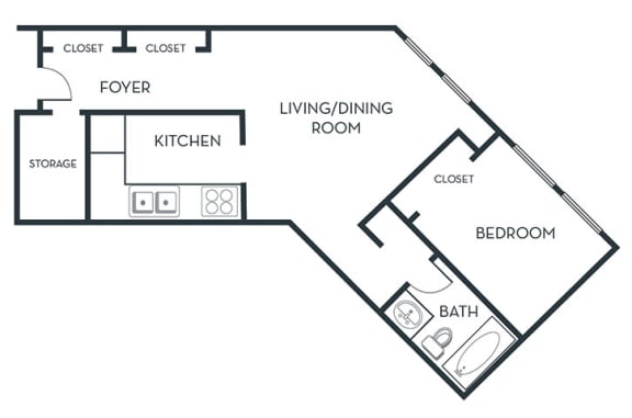  Floor Plan 1 BEDROOM (A4) Remodeled