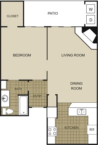 1 Bedroom 1 Bath Floor Plan at Northgreen at Carrollwood, Tampa, FL