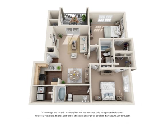 Inspiration 1 Floor Plan at Sonterra  Apartment Homes, Austin, Texas