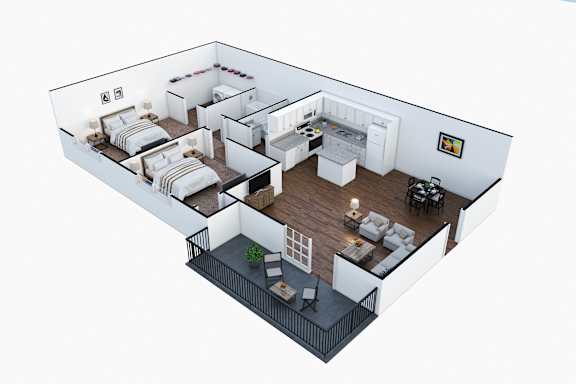 2 bed 2 bath C at Sanctuary Apartments & Townhomes, Augusta, GA
