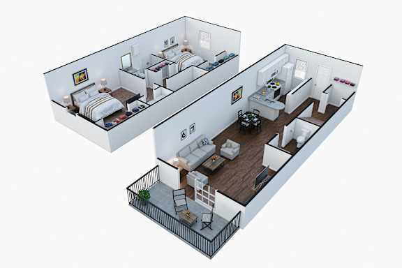 2 bed 2 bath B at Sanctuary Apartments & Townhomes, Augusta, GA, 30909