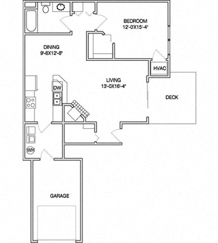 1 bedroom attached garage