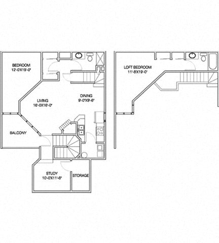 1 bedroom with loft