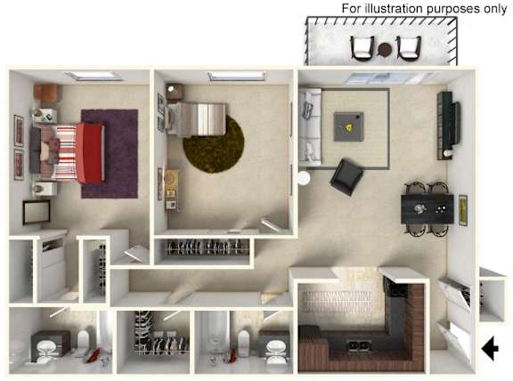 2 bedroom 2 bath