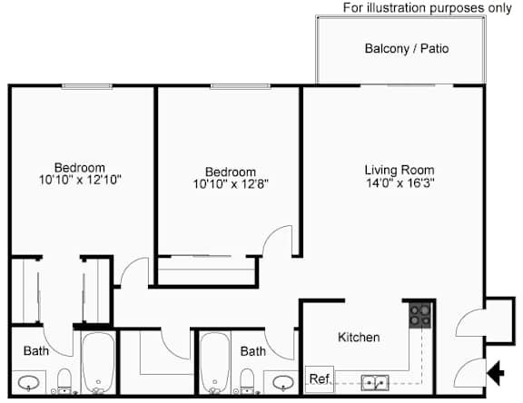 2 bedroom 2 bath