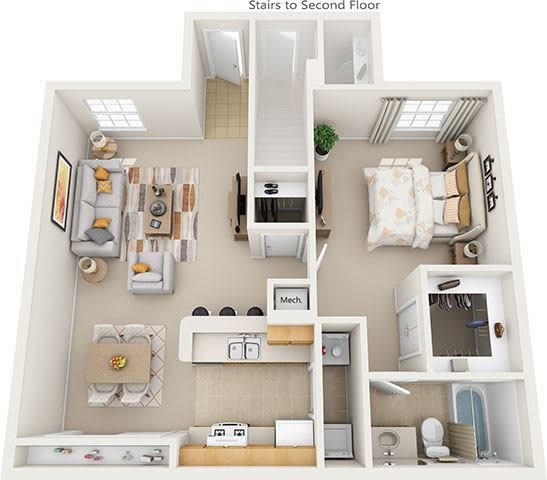 Floor Plan  One Bedroom One Bath