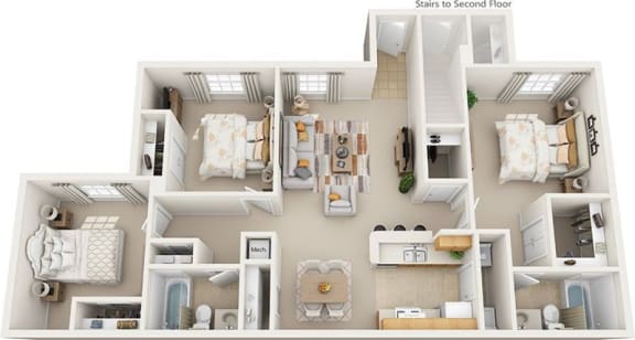 Floor Plan  Three Bedroom Two Bath