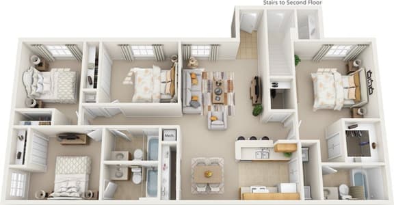Floor Plan  Four Bedroom Three Bath
