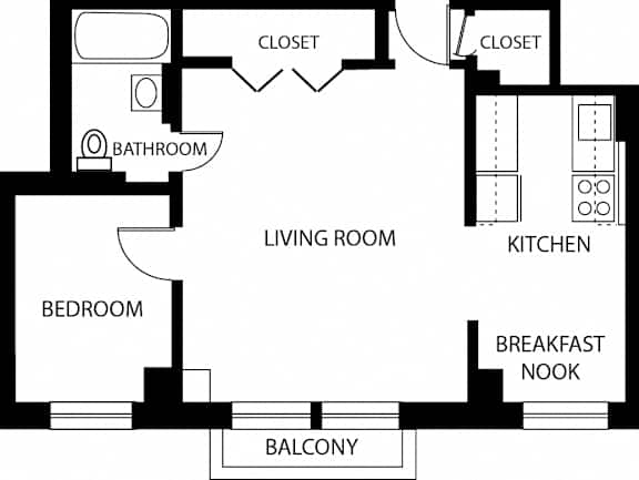 Buena Terrace One Bedroom Floor Plan